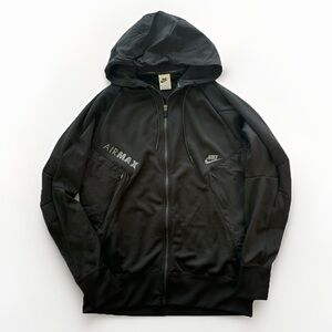 Nike Air Max Full Zip Hoodie Black Medium Zip Pockets Drawstring Athleisure